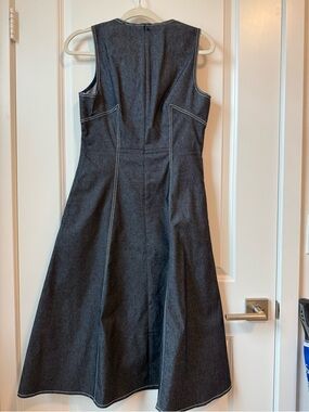 Sleeveless Vince Camuto Dark Blue Denim A-Line Dress knee length size 6